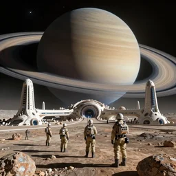 discovering of the ninth anomaly in the xanthe region of saturn by human squad in the process of their colonization campaign finding massive futuristic architecture, artstation, octane render,