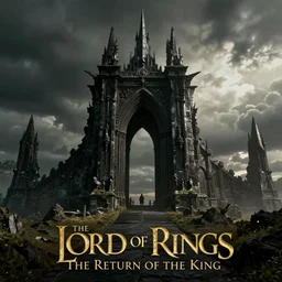 The Black Gate in Mordor, landscape film still from the movie 'The Lord of the Rings: The Return of the King'