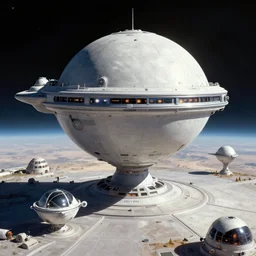 marsian space colony, 8 0 s scifi style, by bonestell, chesley