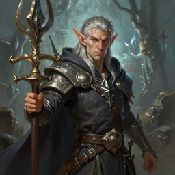 A comic book style portrait painting of an elf Sorcerer, unreal 5, DAZ, octane render, baldurs gate, dungeons and dragons, dynamic lighting, trending on artstation, deviantart