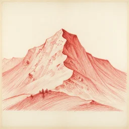a cross section of a mountain in the style of leonardo da vinci, red chalk on paper, national gallery