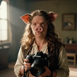 film still of pepa pigg in a historical movie, taken with canon eos - 1 d x mark iii, bokeh, sunlight, studio 4 k