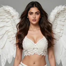 high resolution, realistic, detailed photograph of avan jogia with angel wings