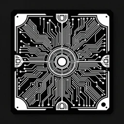 black and white sci fi luxury themed svg vector art panel for cnc plasma, laser, stencil, unique art deco circuit board design