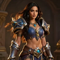 masterpiece art, beautiful maya ali, realistic, hdr, dynamic lighting, hearthstone, warcraft, highly detailed, luminescent, studio lighting, award winning photography