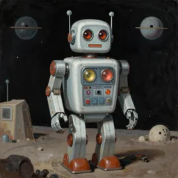 ( ( ( ( ( 1 9 5 0 s robot, walle, johnny - robot lost in space robert kinoshita,, android. muted colors. ) ) ) ) ) by jean - baptiste monge, tom lovell!!!!!!!!!!!!!!!!!!!!!!!!!!!!!!