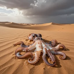 desert landscape made of calamari