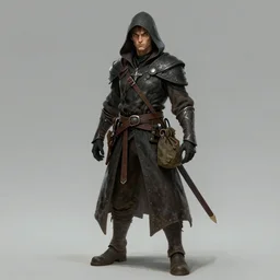 eshey stoner rogue, wearing a small bag, dungeons and dragons, character concept of a rogue