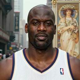 shaquille o'neal, hyperrealistic portrait, bladerunner street, art of elysium by jeremy mann and alphonse mucha, fantasy art, photo realistic, dynamic lighting, artstation, poster, volumetric lighting, very detailed face, 4 k, award winning