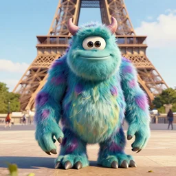 funny monster in Paris, hyper realistic, unreal engine