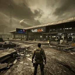 jfk airport in ruins post - nuclear war in fallout 4, in game screenshot