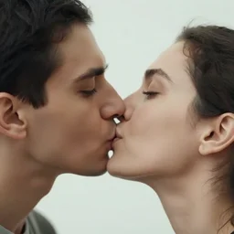 out of focus, head to shoulders kiss, photography by saul leiter and ernst haas in an empty decorated pompeii peristylium, airforce blue, red, bright pale green