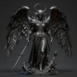 complex 3 d render hyper detailed ultra sharp angel of death, d & d, medieval dark fantasy, octane render, 8 k, hd, art by takeshi obata & satoshi kon & artgerm