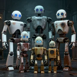 the most creepy family photo of robots