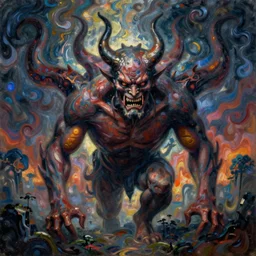 an impressionist painting of hell by zou zhe and wu daozi cryengine and psychedelic