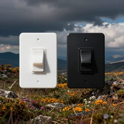 white and black switch places in a colorful world