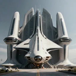 professional landscape photograph of a large beautiful neo - futuristic matte symmetrical interstellar jet docked by monolith by joseph cross, denis villeneuve, emmanuel shiu, zaha hadid, vapor, stunning cinematic architectural scale, dramatic, volumetric, concept art, hard surface, hyperrealism, very high detail, trending on artstation, sharp focus, rendered in octane