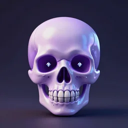 icon of an iridescent purple skull with diamond eyes