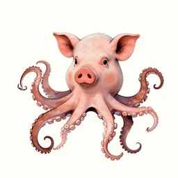 a pig - octopus, calligraphy