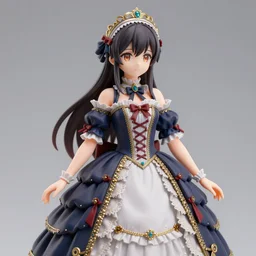 Anime girl figure in baroque dress, unreal engine, highly detailed.