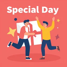 isometric flat art graphic for special day wishes that is exciting and promotional