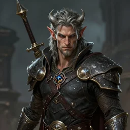 a highly detailed portrait of a male tiefling, pinterest fantasy character art, deviantart, artstation, pathfinder, art by michael whelan, frank frazetta, tim hildebrandt, gerald brom, keith parkinson, boris vallejo
