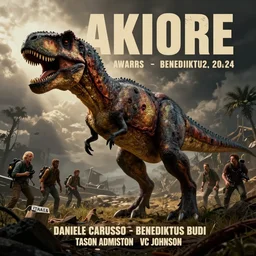 zombie t - rex, poster art by daniele caruso, benediktus budi, jason edmiston, vc johnson, powell peralta