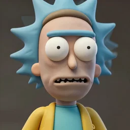 rick from rick and morty 3 d render photorealistic unreal facial details eyes nose mouth teeth clay soft light engine photorealistic ultra - realistic highly detailed focus photography lighting digital painting hd adultswim by kyle lambert