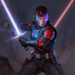 jerma 9 8 5 wielding a lightsaber, detailed painting, trending on artstation