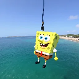 Spongebob bungee jumping, gopro photo, 4k