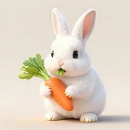 a cute bunny eating a carrot