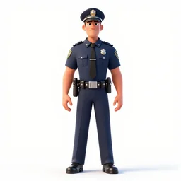 towering sheriff with badge, stylized pixar-style 3d render, full body, standing, isolated on a pure white background, centered, whole figure in frame, sharp focus, studio lighting
