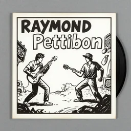 Artwork for a 7 inch punk rock record from the early 80s, by Raymond Pettibon, comic book style