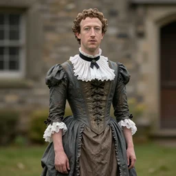 Mark Zuckerberg wearing a victorian dress, artstation trending, vintage style, 4k HD wallpaper
