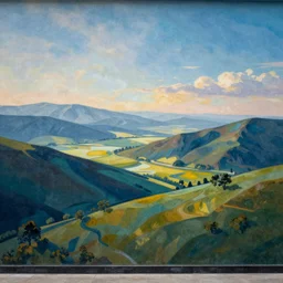 abstract landscape, Mural, Ray Tracing Reflections, Chromatic Aberration