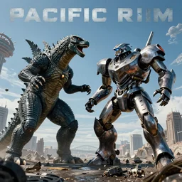 a kaiju and a mecha fighting from the 1 9 0 3 science fiction film pacific rim