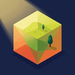 the joy of hex, perfect, simple textured vector based illustration, vivid colors, isometric
