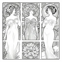 Art nouveau patterns by Aubrey Beardsley, monochromatic