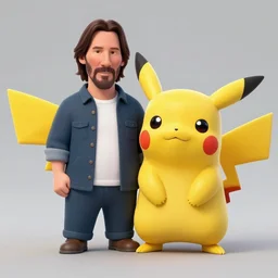 an hybrid between Keanu Reeves and Pikachu, artstation