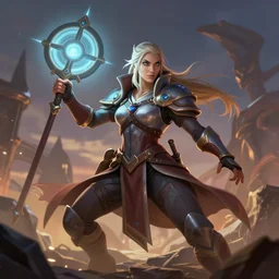 eowyn holding a palantir, apex legends character digital illustration portrait design by, mark brooks and brad kunkle detailed, gorgeous lighting, wide angle action dynamic portrait