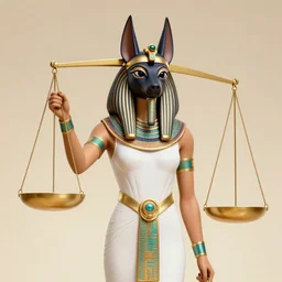 zendaya as the Egyptian goddess Anubis the scales of life and death, a beautiful art nouveau portrait by Gil elvgren, Nile river environment , centered composition, defined features, golden ratio, gold jewelry