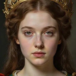detailed realistic beautiful young medieval queen face portrait by jean delville, gustave dore and marco mazzoni, art nouveau, symbolist, visionary, gothic, pre - raphaelite, art forms of nature by ernst haeckel, memento mori by zdzisław beksinski, horizontal symmetry