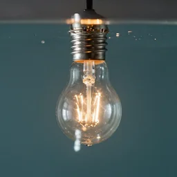 a lightbulb in the water
