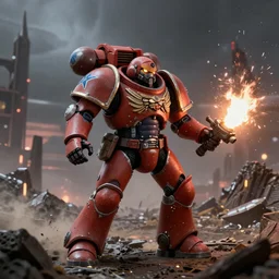 Adeptus Astartes shooting in a Hellscape world