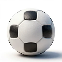 voxel soccer ball, stylized 3d render, isolated on a pure white background, centered, entire object in frame, sharp focus, soft studio lighting