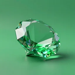 3 d render of a gematone with green background lighting, realistic, artstation, cg