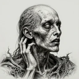 a wandering mind, intrusive thoughts, grotesque, horror, high details, intricate details, by vincent di fate, artgerm julie bell beeple, inking, vintage 6 0 s print, screen print