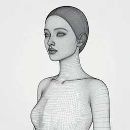 3 d wireframe of a beautiful woman by victo ngai