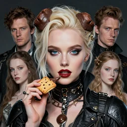 detailed portrait of biopunk drew barrymore marshmallow chocolate graham cracker beautiful! by tomasz alen kopera and peter mohrbacher and johanna martine! and margaret keane! elegant alluring luminescent
