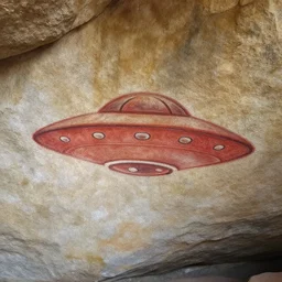 cave painting of ufo